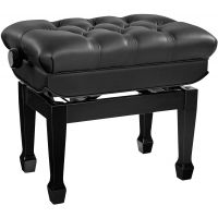 K&M 13968 Banquette hydraulique noir brillant, assise cuir véritable - Vue 2